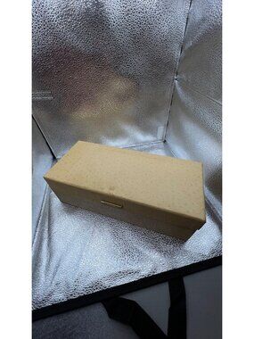 Vintage Faux Ostritch Skin Glove Box With Velvet Lining & Goldtone Accent MCM